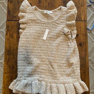 Madewell Nicollet Ruffle Cropped Sweater Vest/Tank – Light Brown, Size S (NWT)